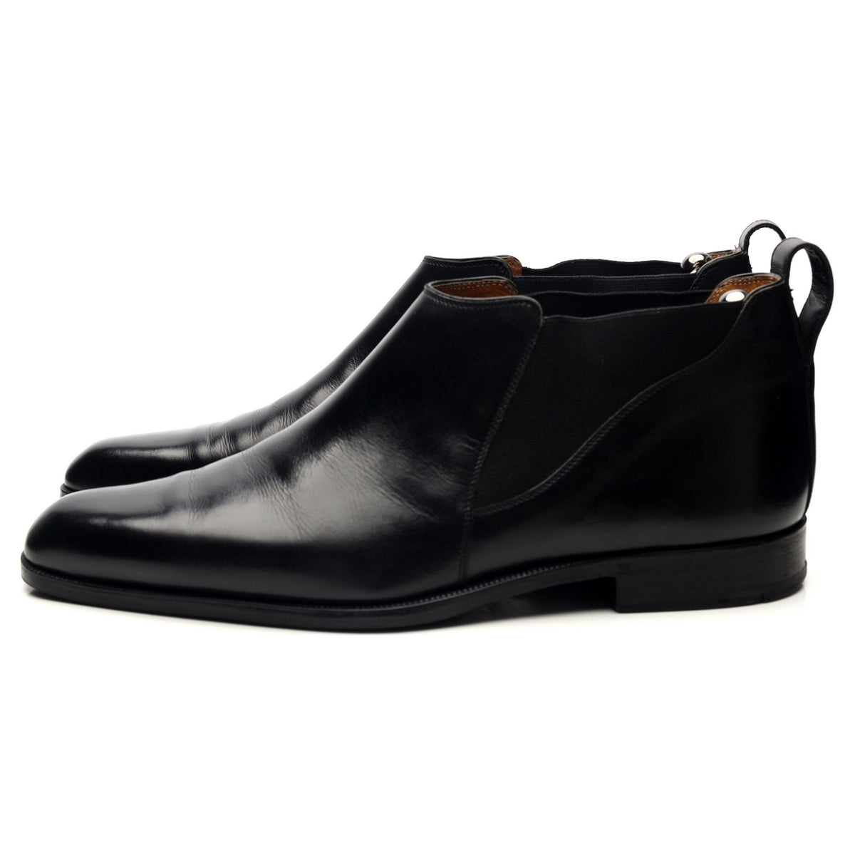 Black Leather Low Chelsea Boots UK 9