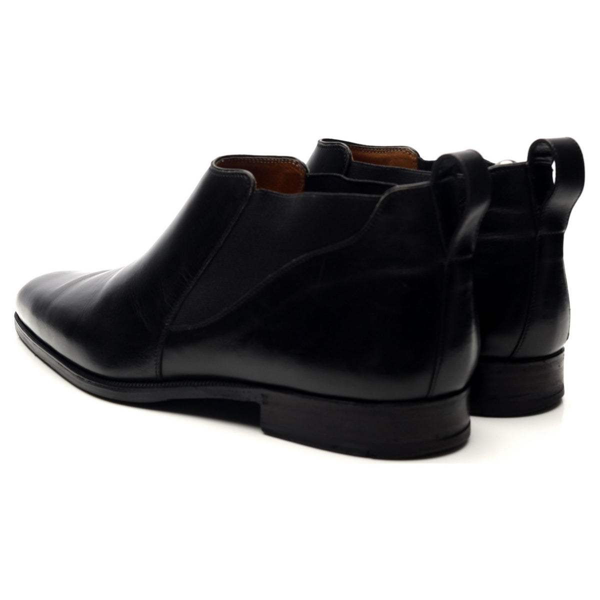 Black Leather Low Chelsea Boots UK 9