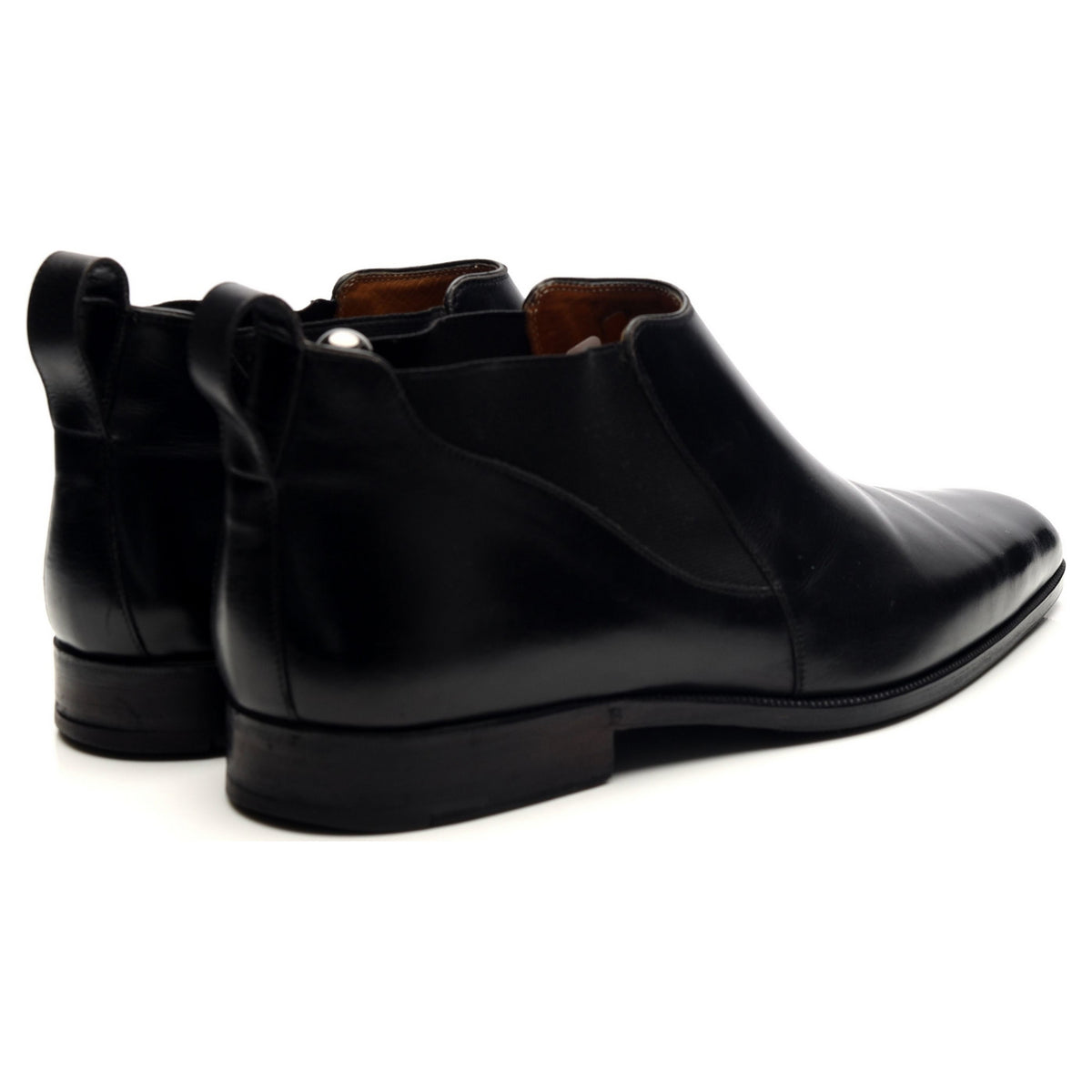 Black Leather Low Chelsea Boots UK 9