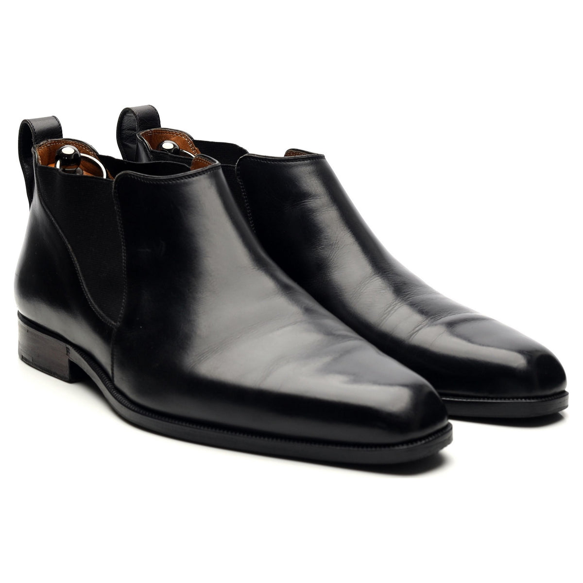 Black Leather Low Chelsea Boots UK 9