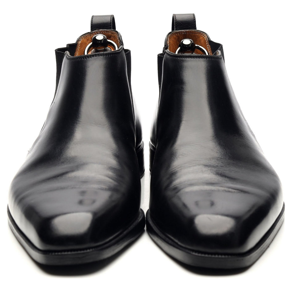 Black Leather Low Chelsea Boots UK 9