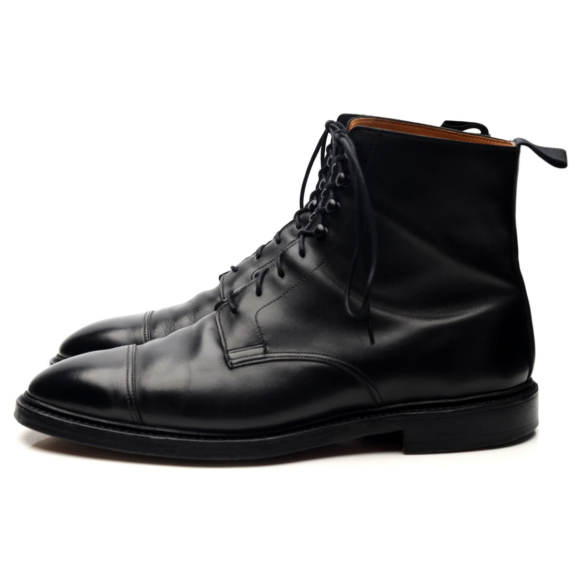 &#39;Harlech&#39; Black Leather Boots UK 9 G