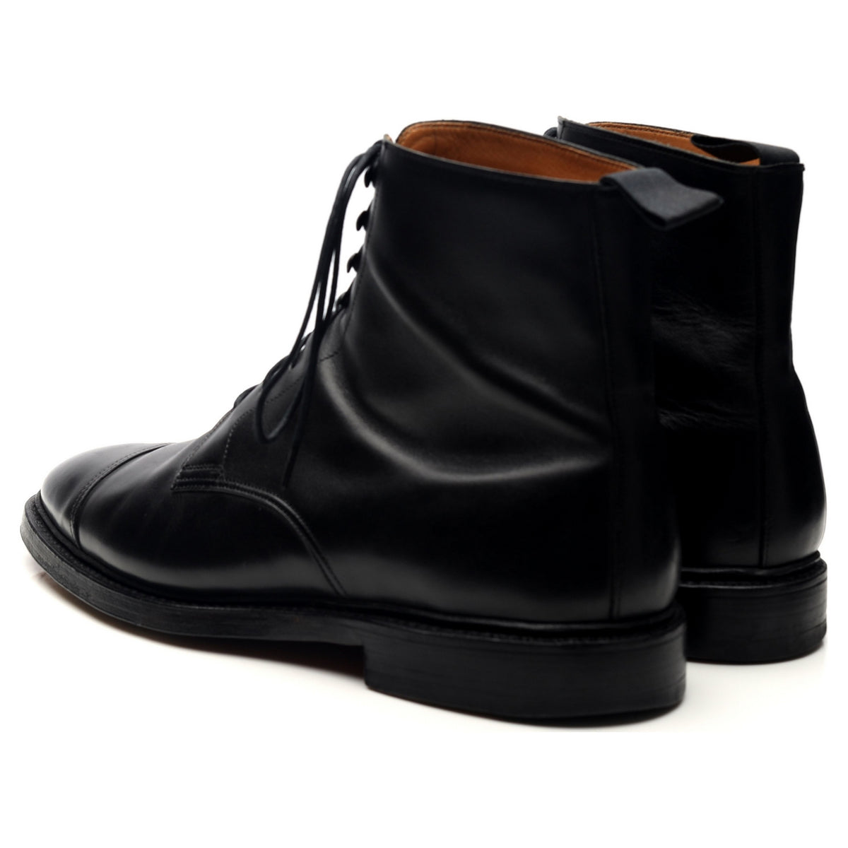 &#39;Harlech&#39; Black Leather Boots UK 9 G