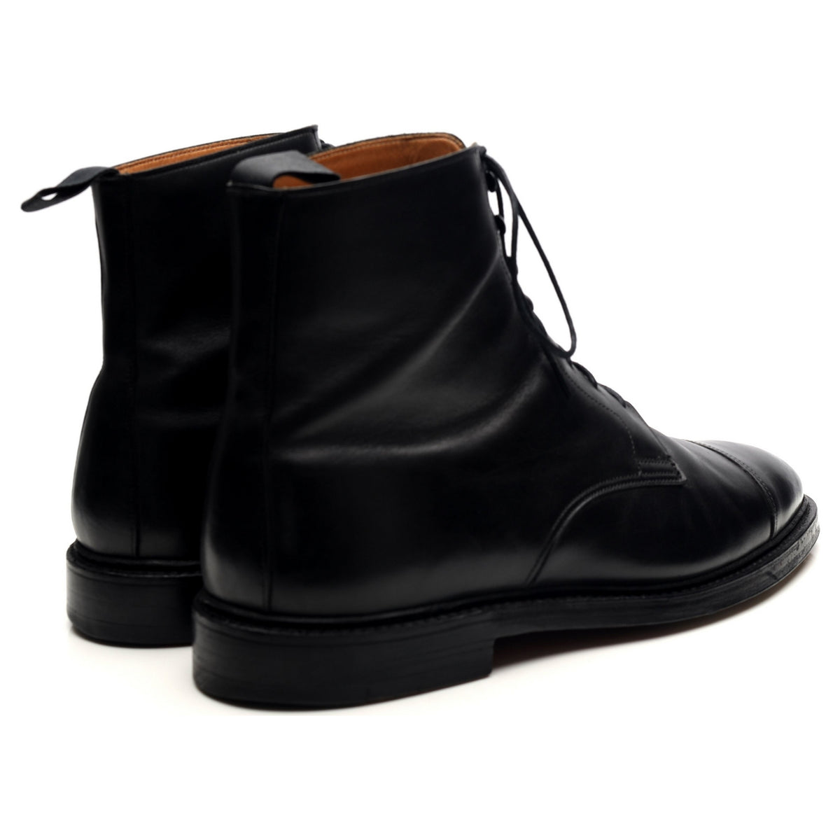 &#39;Harlech&#39; Black Leather Boots UK 9 G