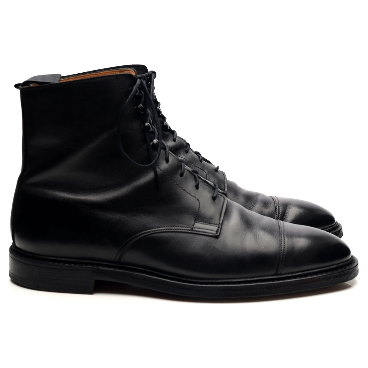 &#39;Harlech&#39; Black Leather Boots UK 9 G