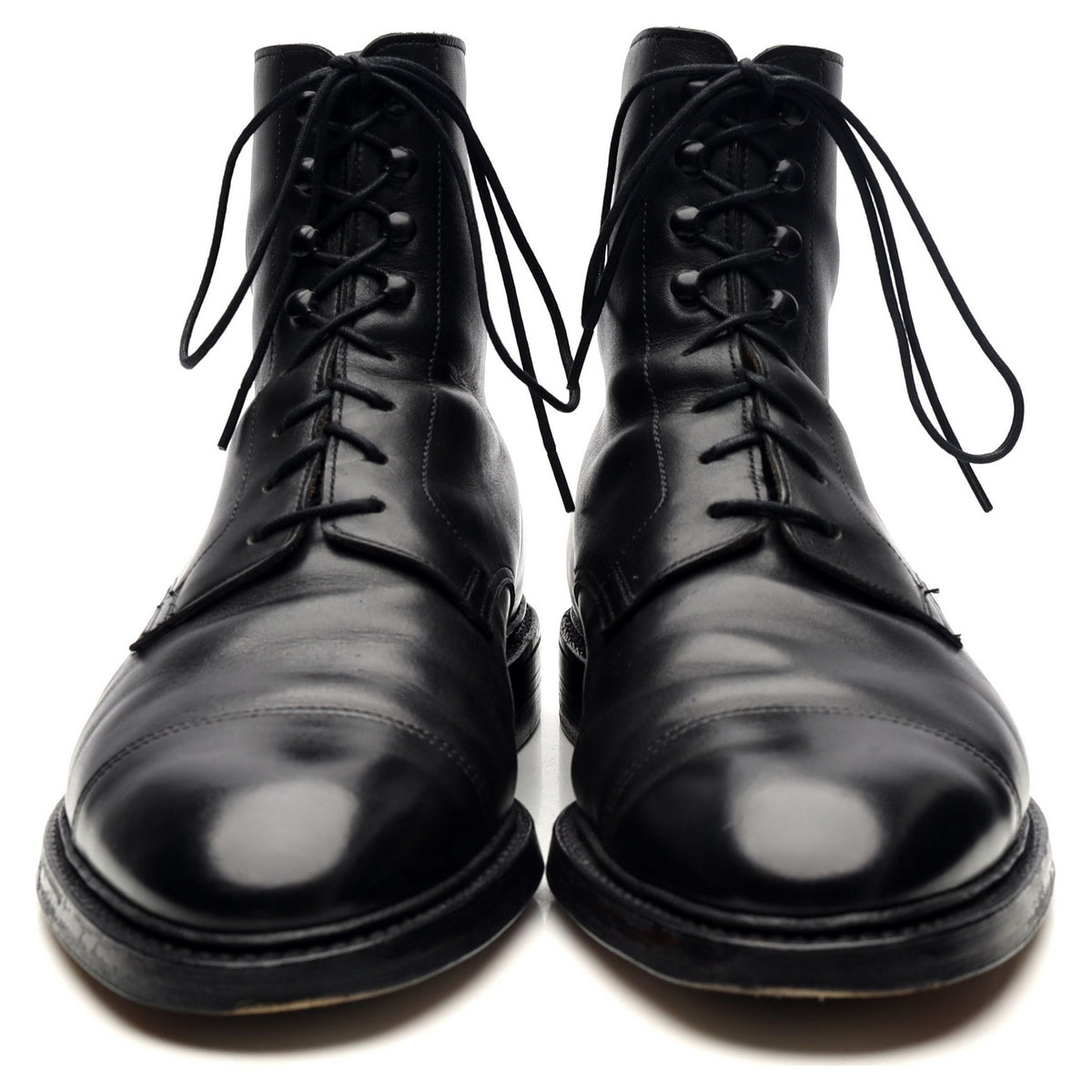 &#39;Harlech&#39; Black Leather Boots UK 9 G