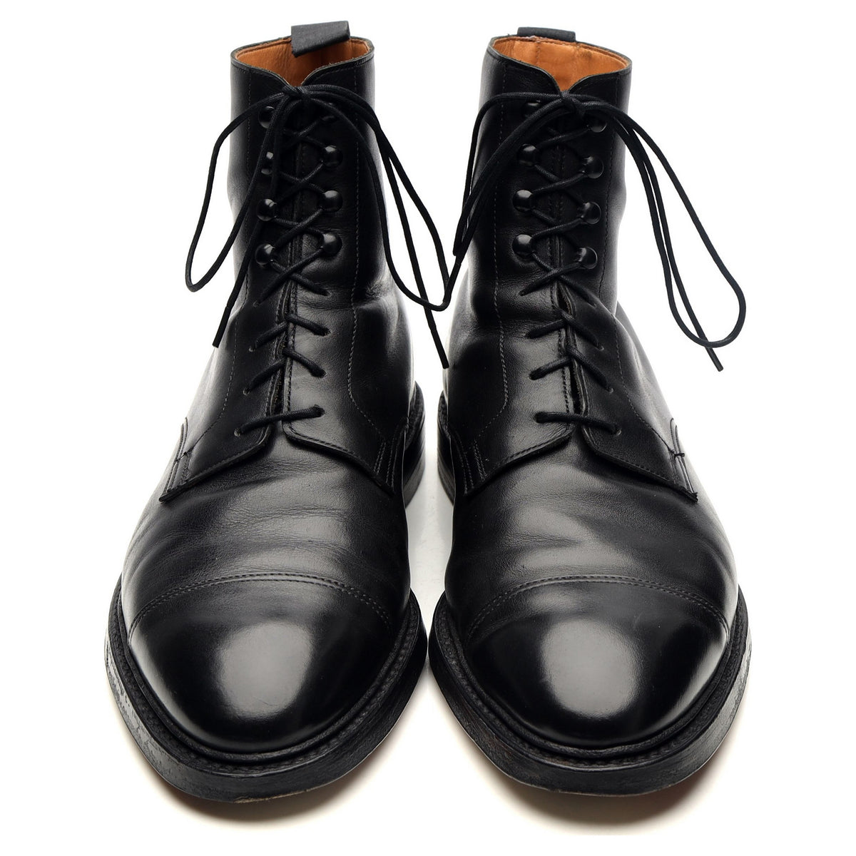 &#39;Harlech&#39; Black Leather Boots UK 9 G