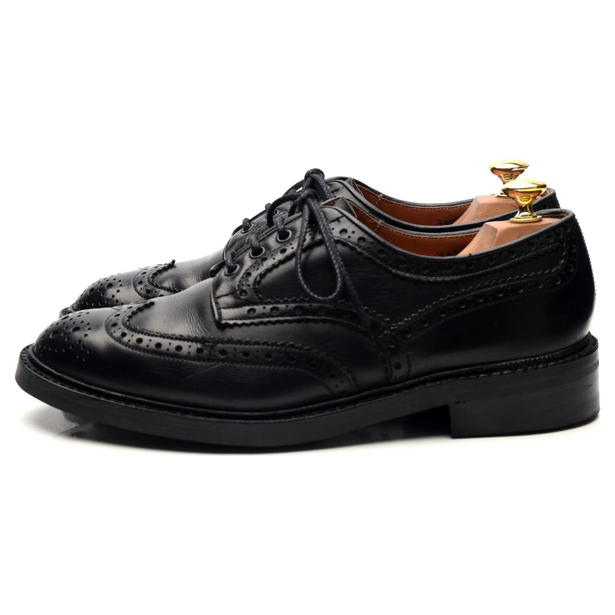 &#39;Bowood&#39; Black Leather Derby Brogues UK 8.5