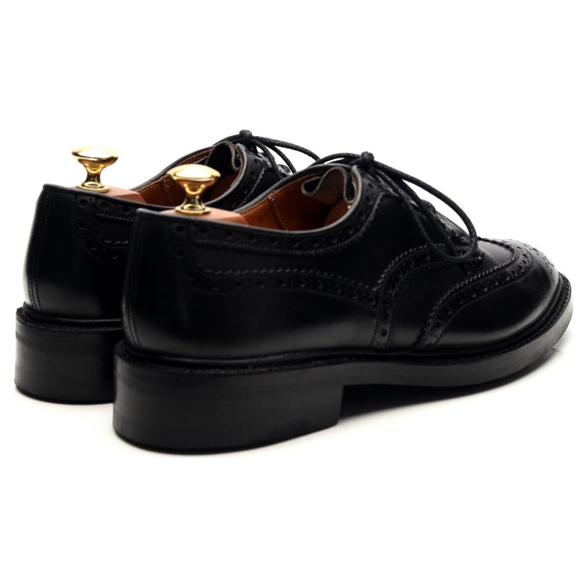 &#39;Bowood&#39; Black Leather Derby Brogues UK 8.5