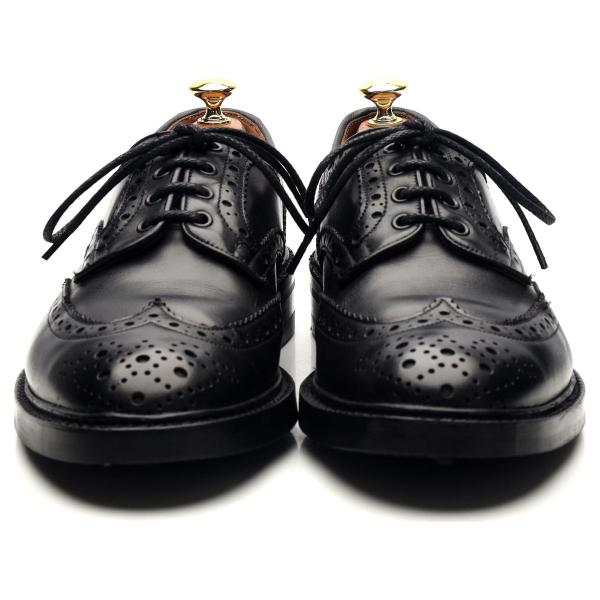 &#39;Bowood&#39; Black Leather Derby Brogues UK 8.5