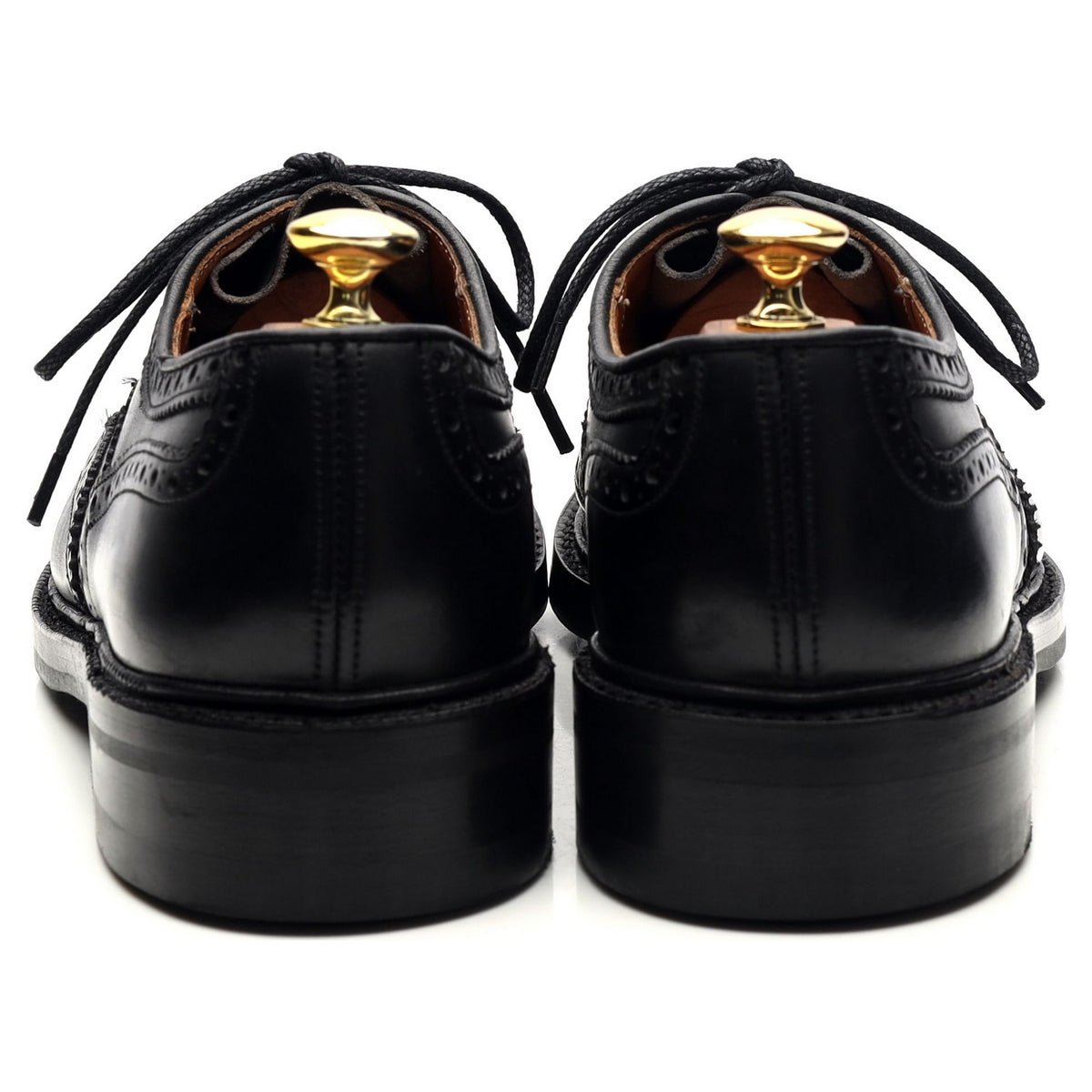 &#39;Bowood&#39; Black Leather Derby Brogues UK 8.5