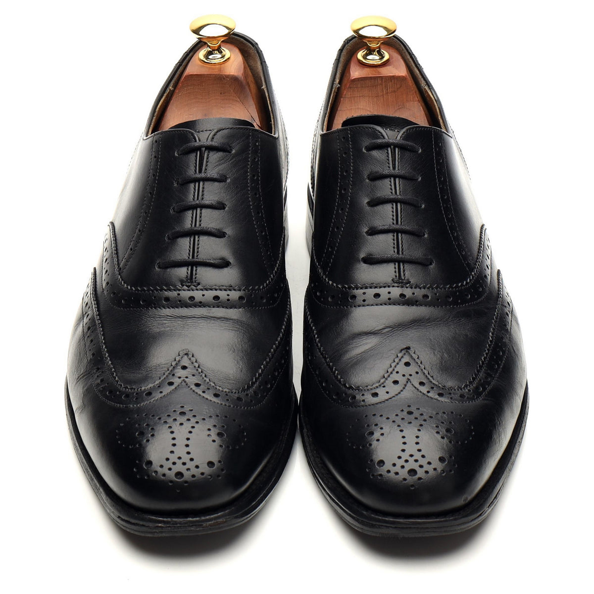 &#39;Glasgow&#39; Black Leather Oxford Brogues UK 9.5 G