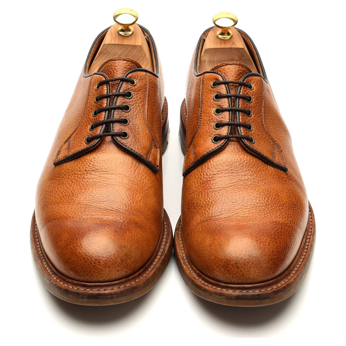 Herring &#39;Fursdon&#39; Tan Brown Grain Leather Derby UK 9 F