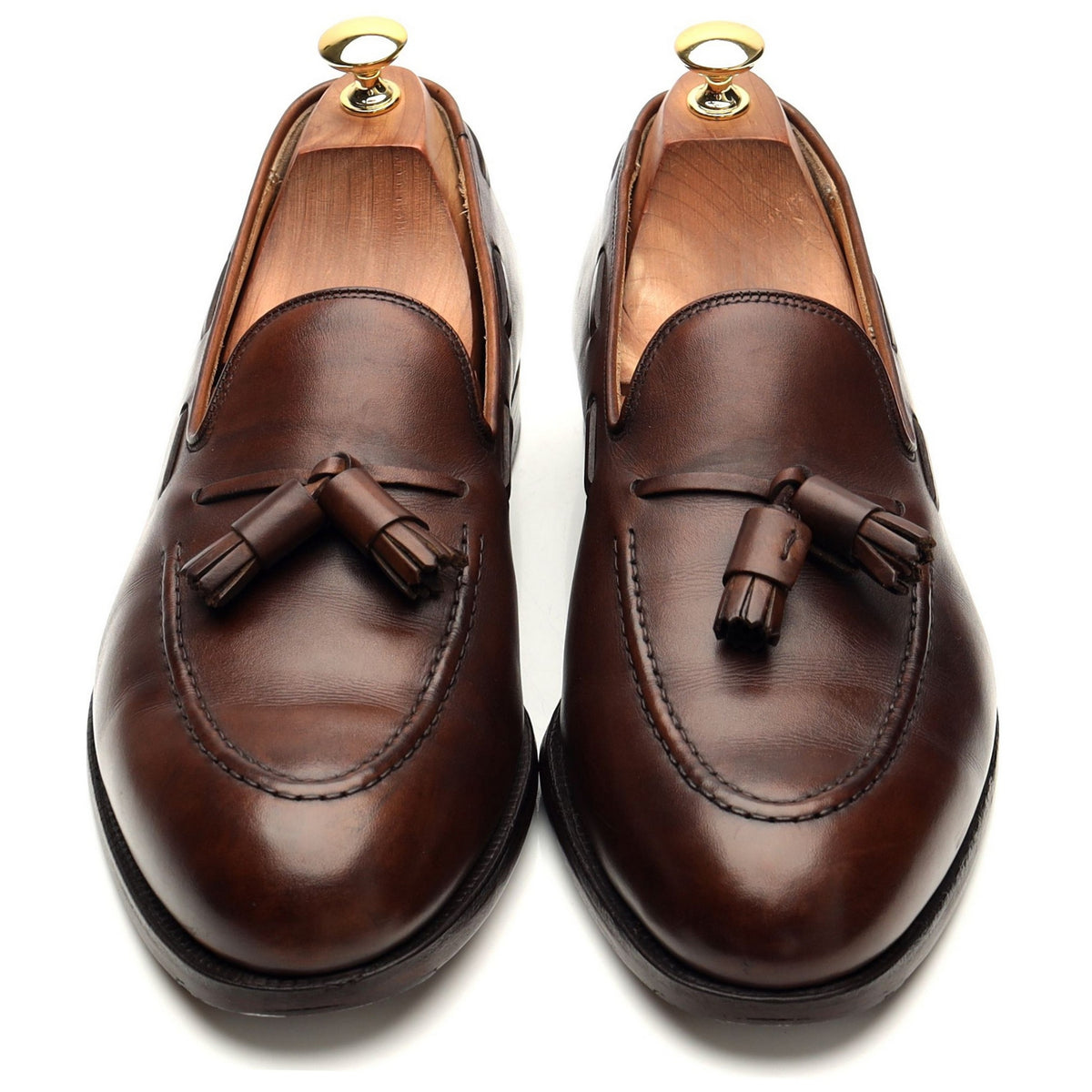 &#39;Cavendish 2&#39; Dark Brown Leather Tassel Loafers UK 9.5 E