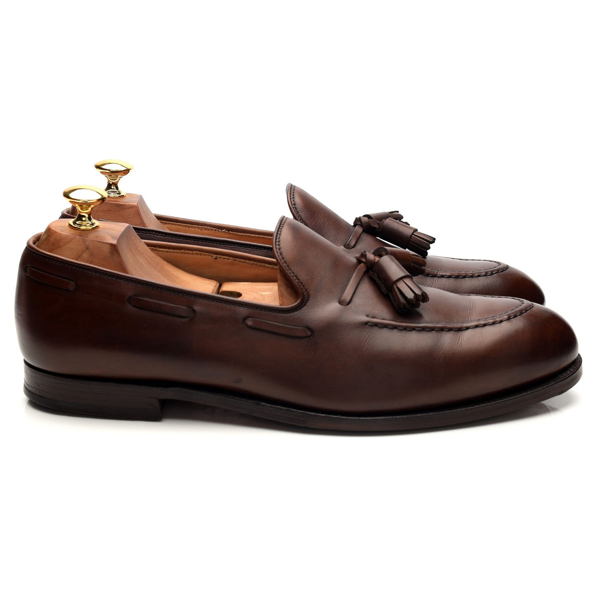 &#39;Cavendish 2&#39; Dark Brown Leather Tassel Loafers UK 9.5 E