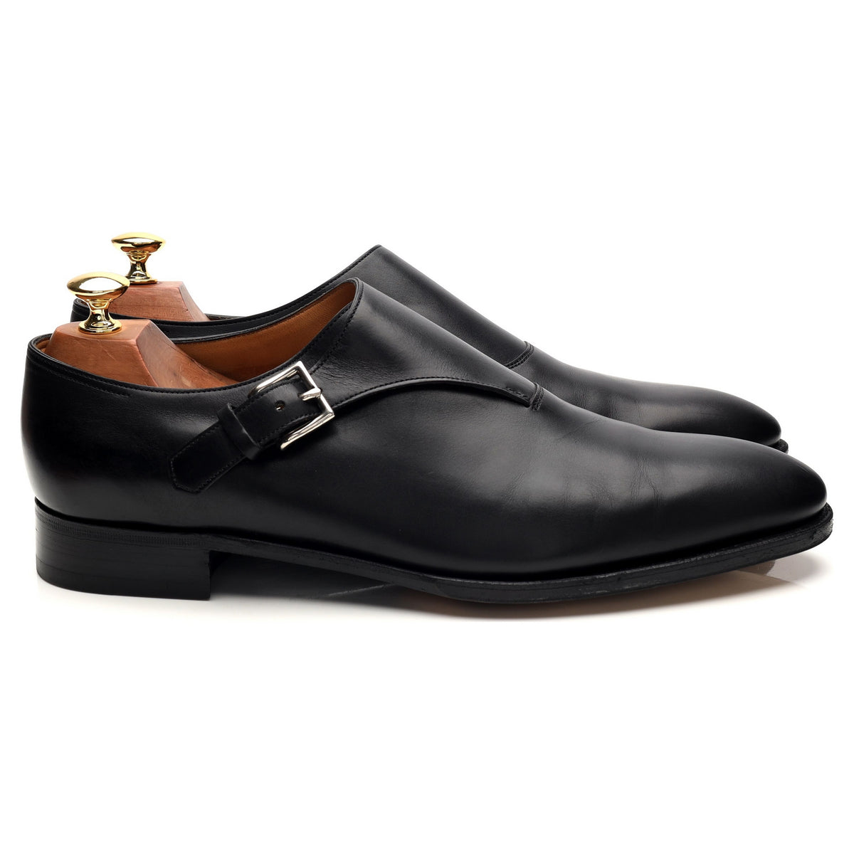 &#39;Jermyn II&#39; Black Leather Monk Strap UK 9 E