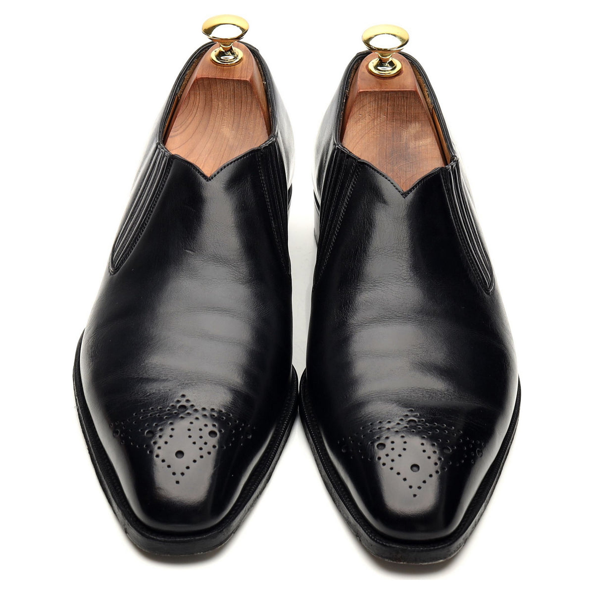 Deco &#39;Flynn&#39; Black Leather Lazyman Slip On Loafers UK 8 E