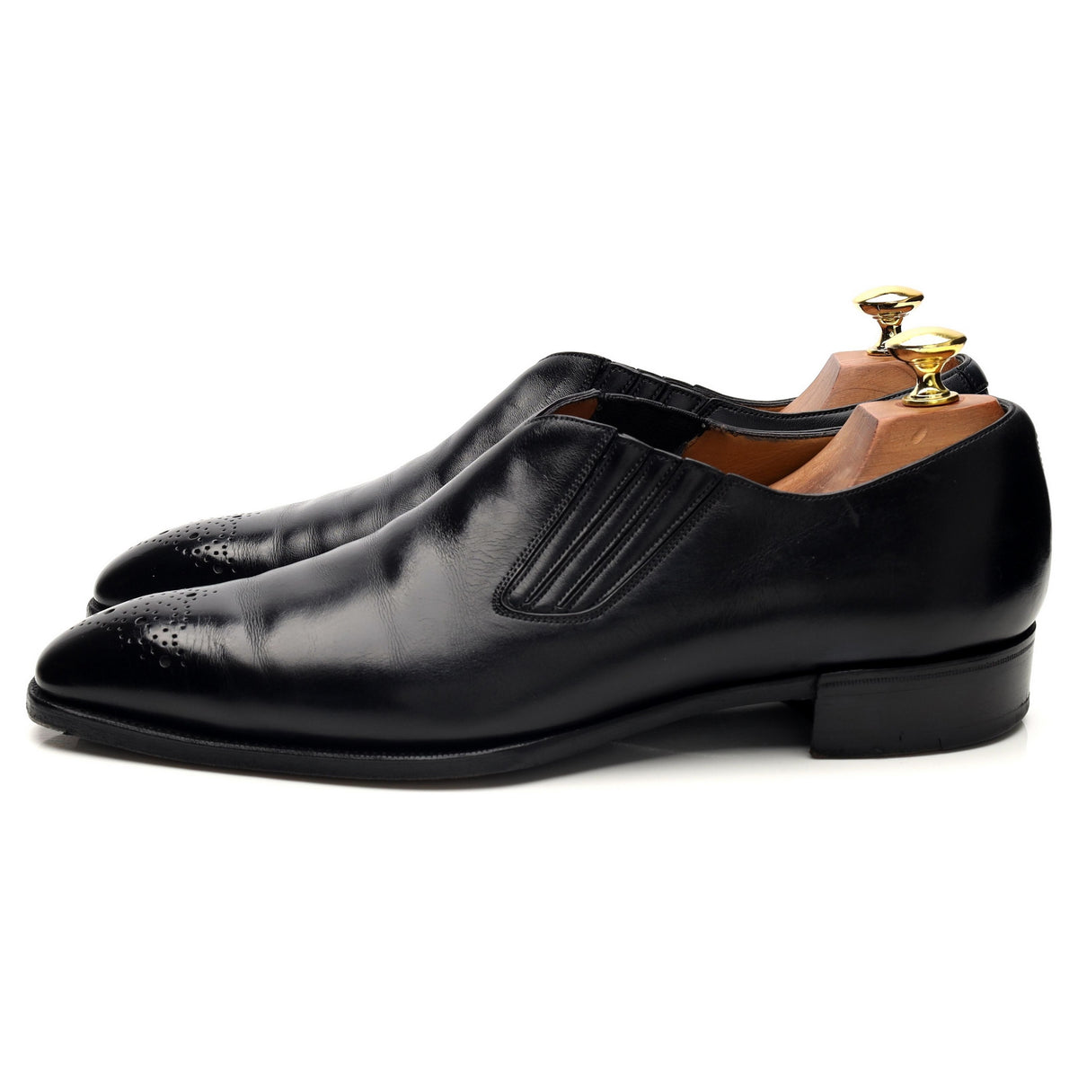 Deco &#39;Flynn&#39; Black Leather Lazyman Slip On Loafers UK 8 E