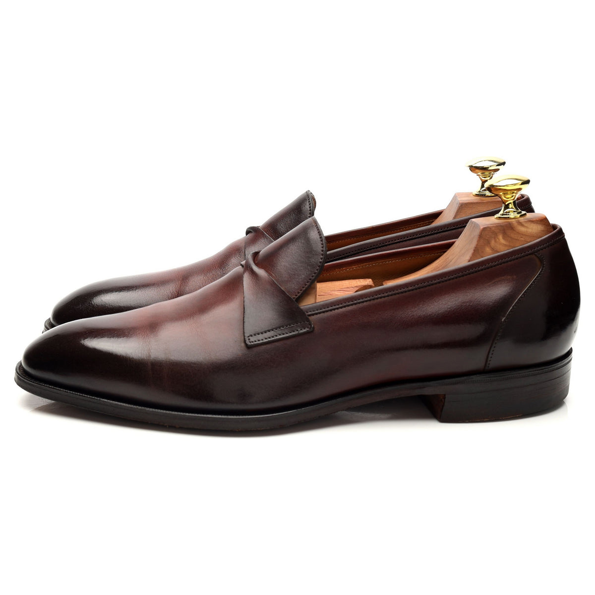 &#39;Toulouse&#39; Brown Patina Leather Loafers UK 8 E