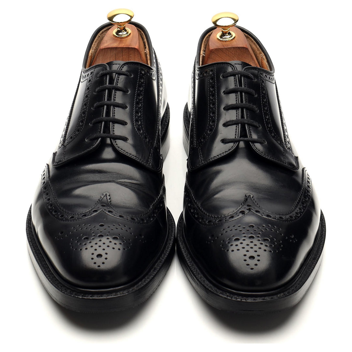 &#39;Grafton&#39; Black Leather Derby Brogues UK 9.5 F