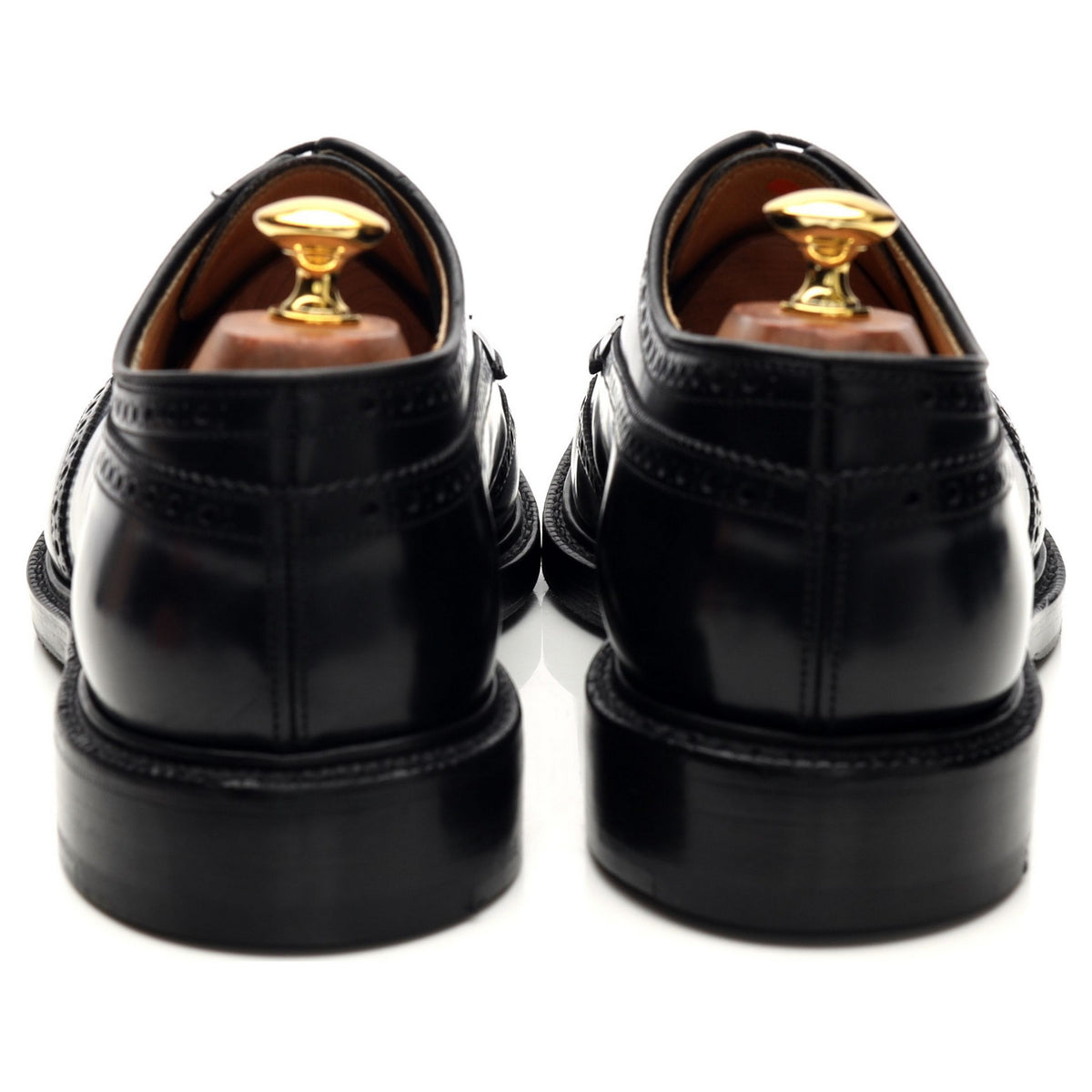 &#39;Grafton&#39; Black Leather Derby Brogues UK 9.5 F
