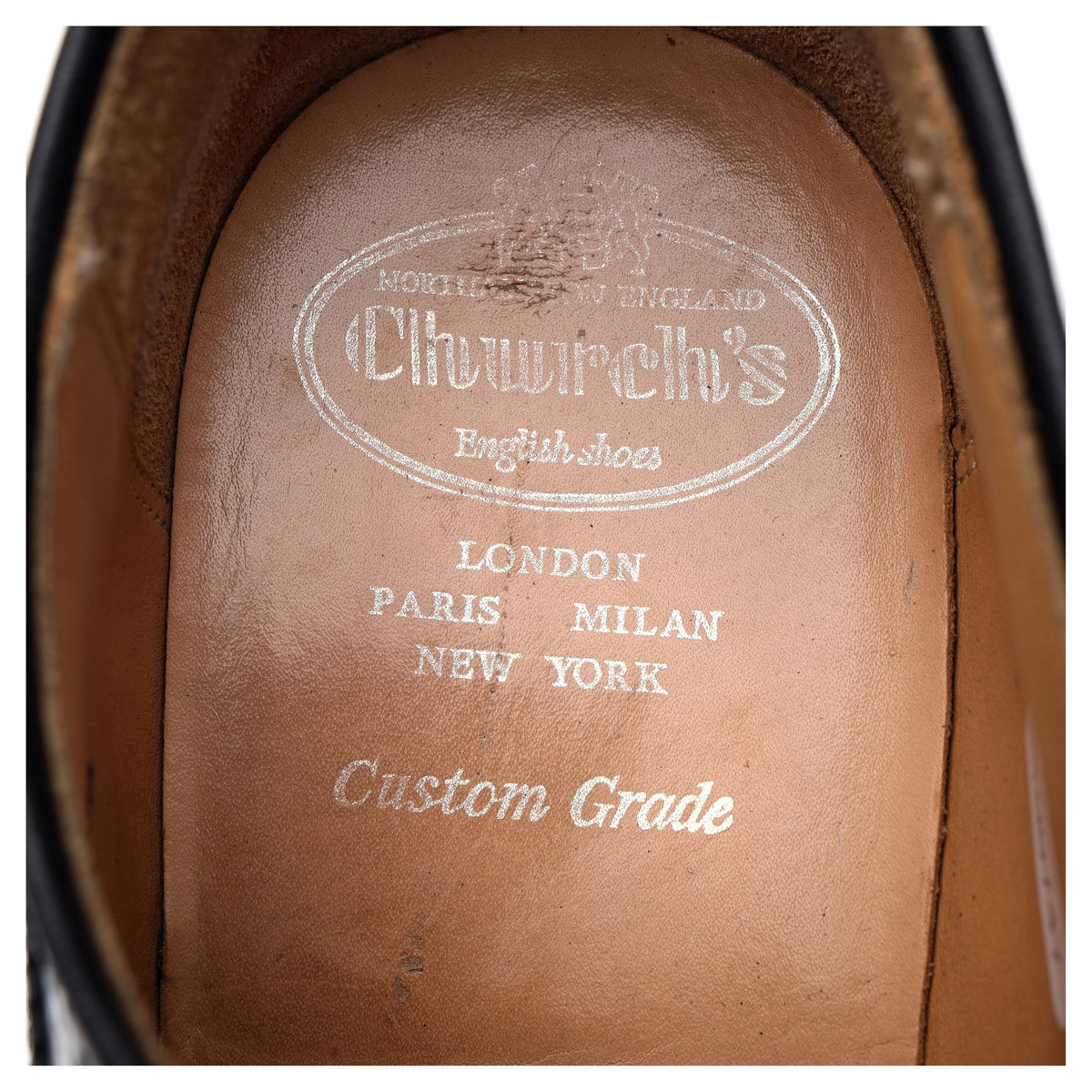 &#39;Grafton&#39; Black Leather Derby Brogues UK 9.5 F