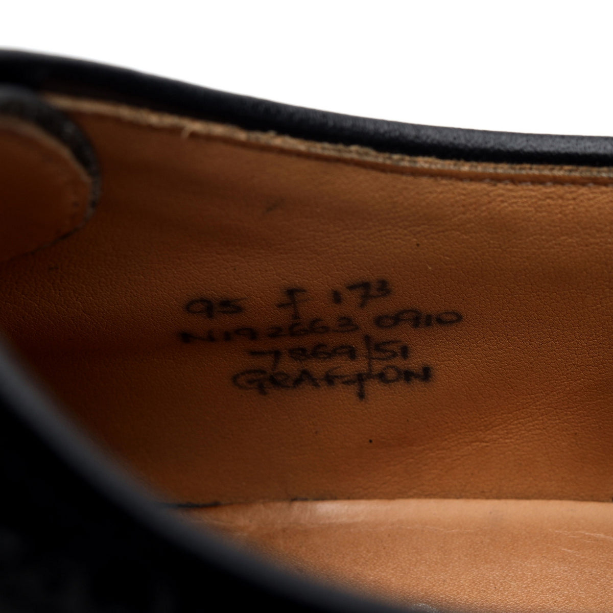 &#39;Grafton&#39; Black Leather Derby Brogues UK 9.5 F