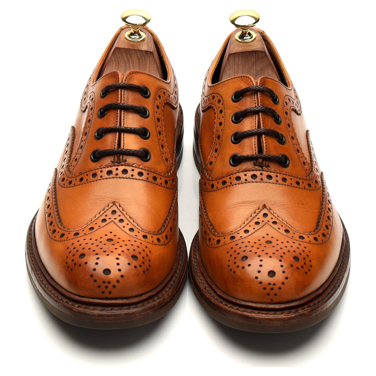 1880 &#39;Edward&#39; Tan Brown Leather Oxford Brogues UK 7.5 G