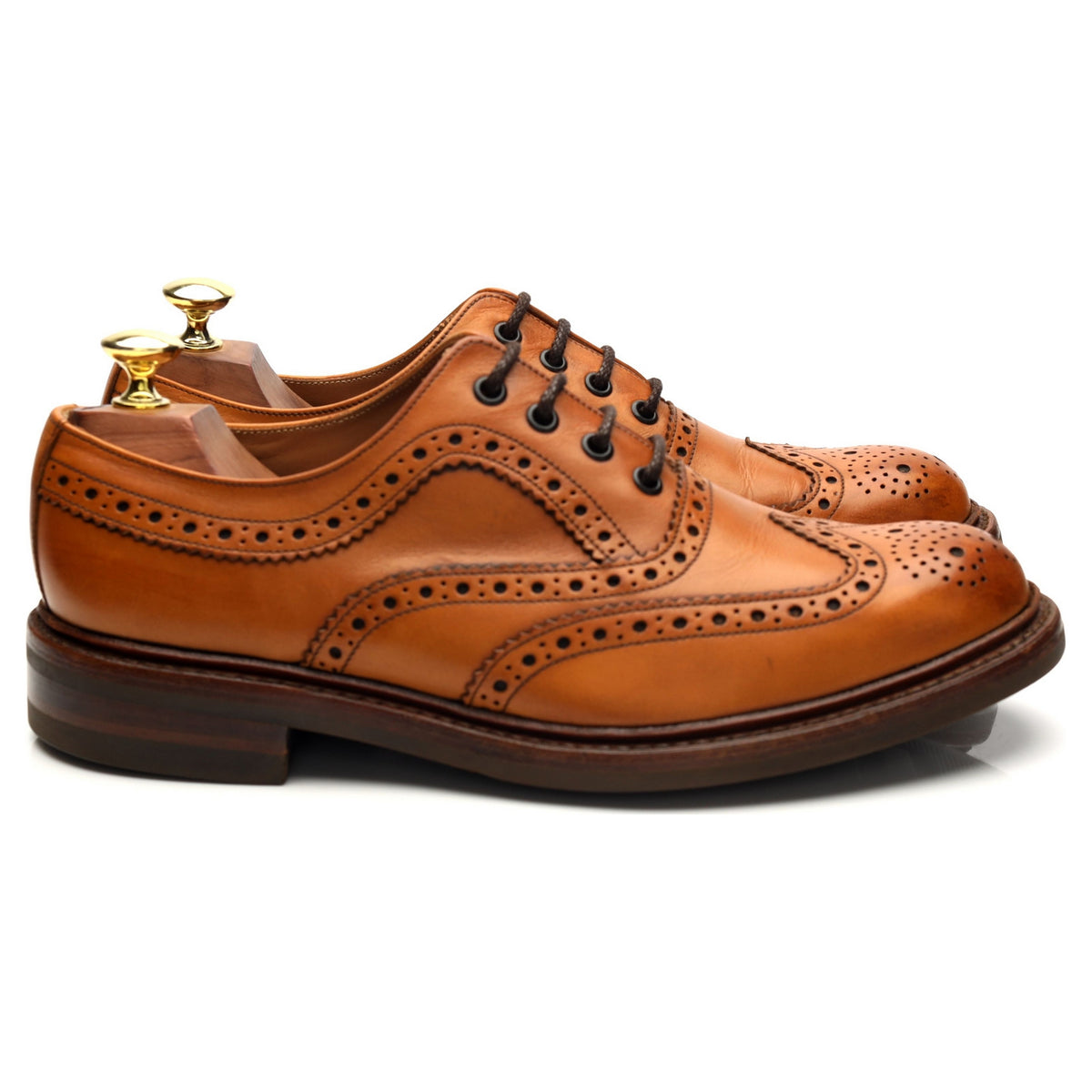 1880 &#39;Edward&#39; Tan Brown Leather Oxford Brogues UK 7.5 G