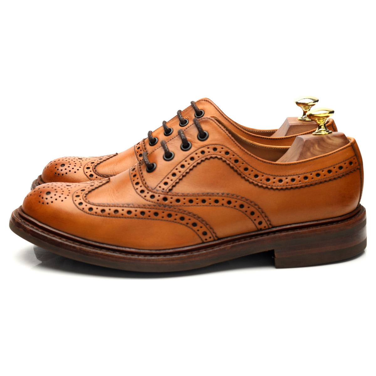 1880 &#39;Edward&#39; Tan Brown Leather Oxford Brogues UK 7.5 G