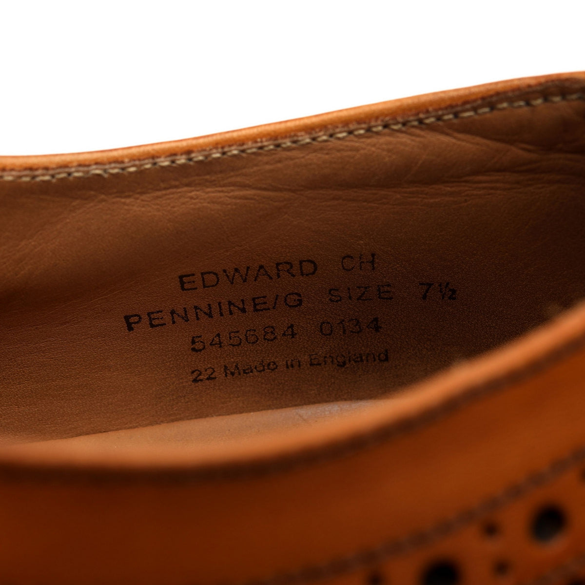 1880 &#39;Edward&#39; Tan Brown Leather Oxford Brogues UK 7.5 G