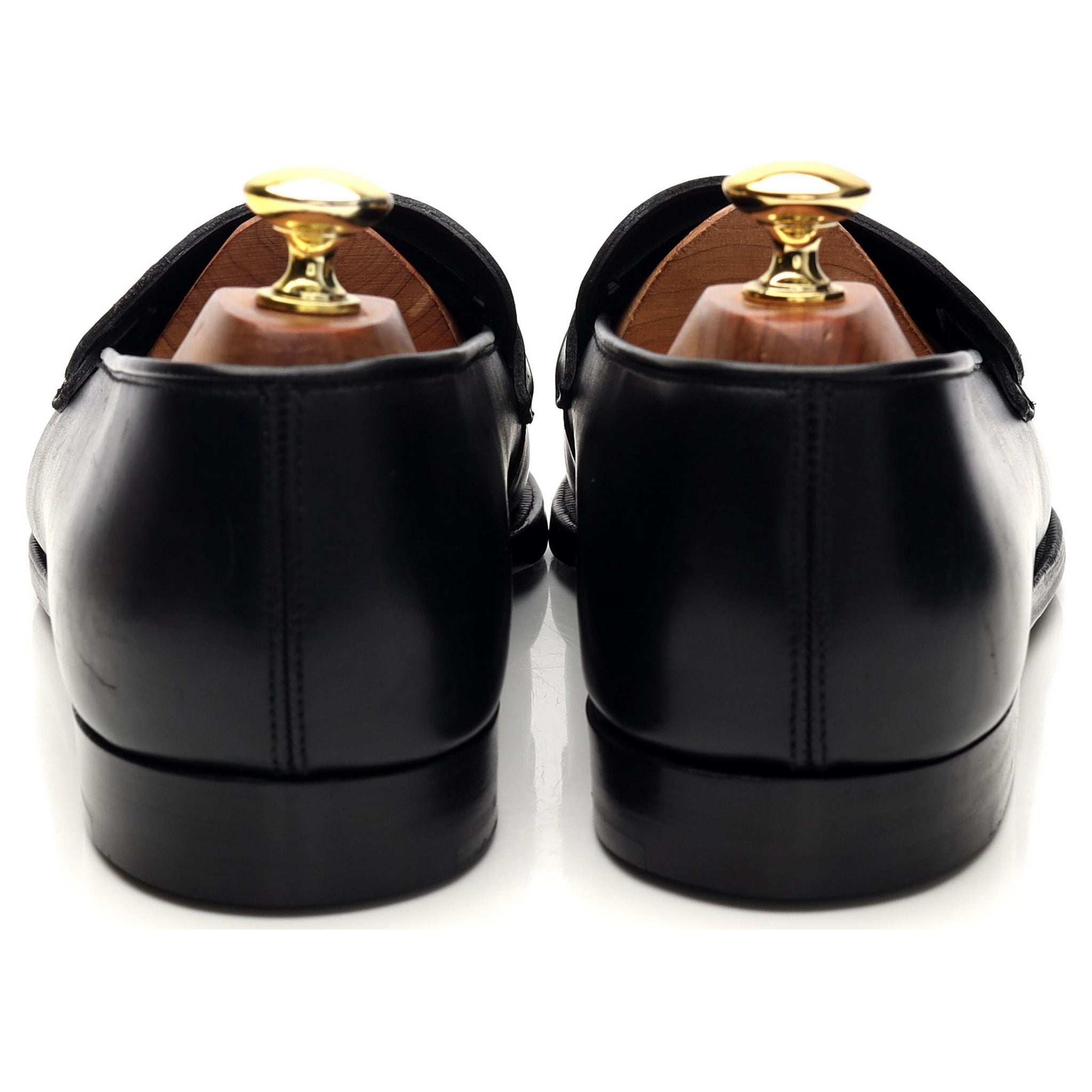 George Cleverley Black Leather Butterfly Loafers UK 8 E - Abbot