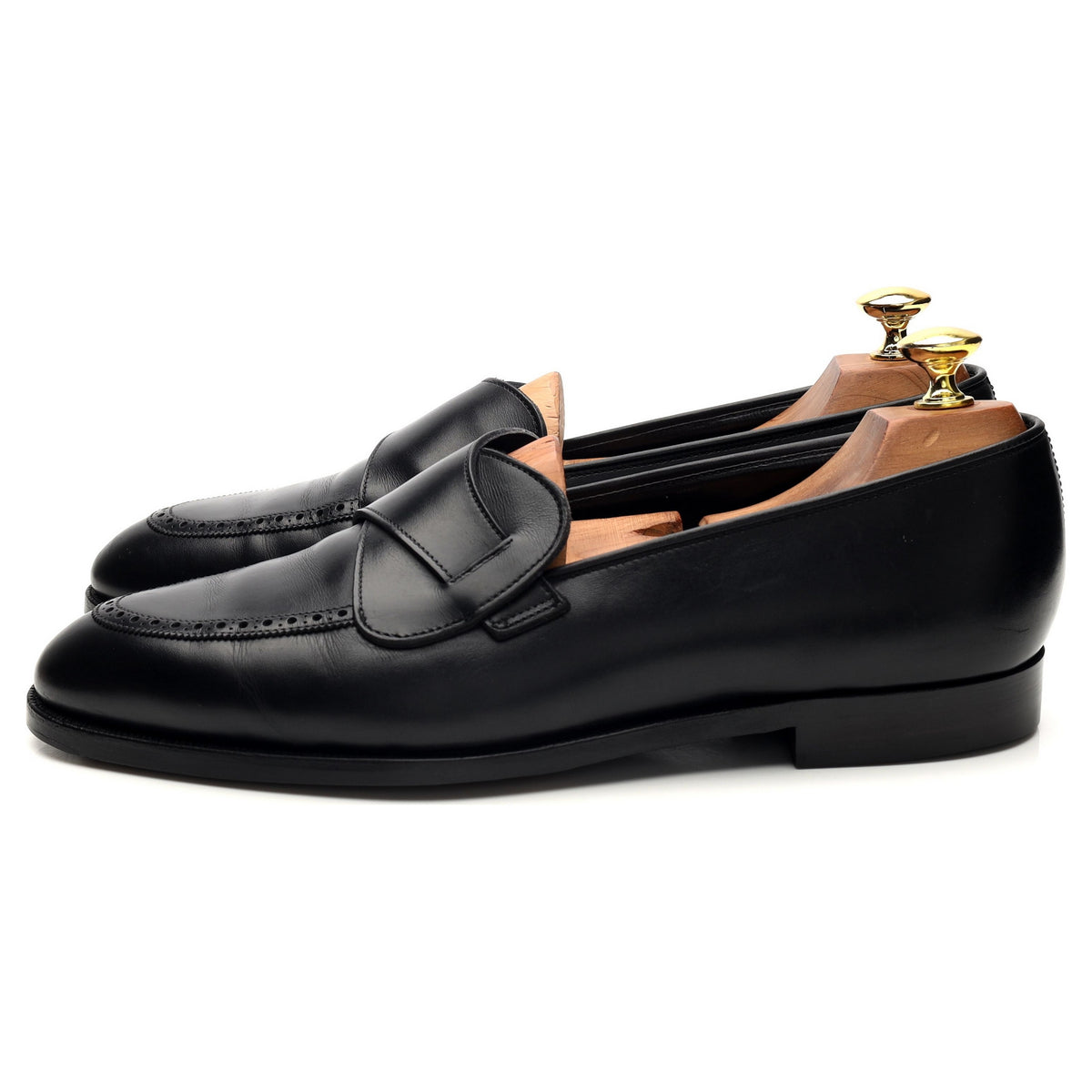 George Cleverley Black Leather Butterfly Loafers UK 8 E