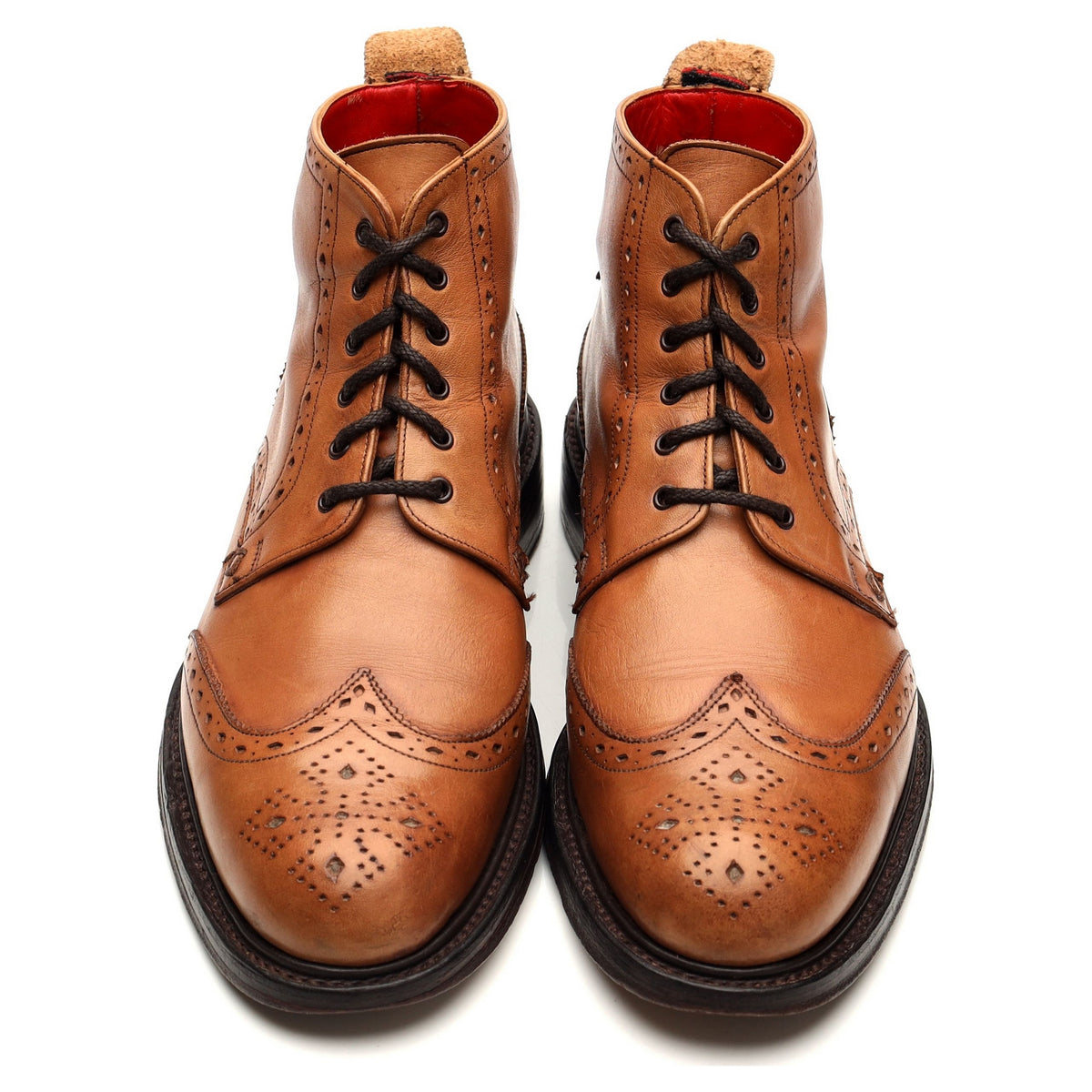 Cheaney &#39;Hannibal&#39; Tan Brown Leather Brogue Boots UK 8