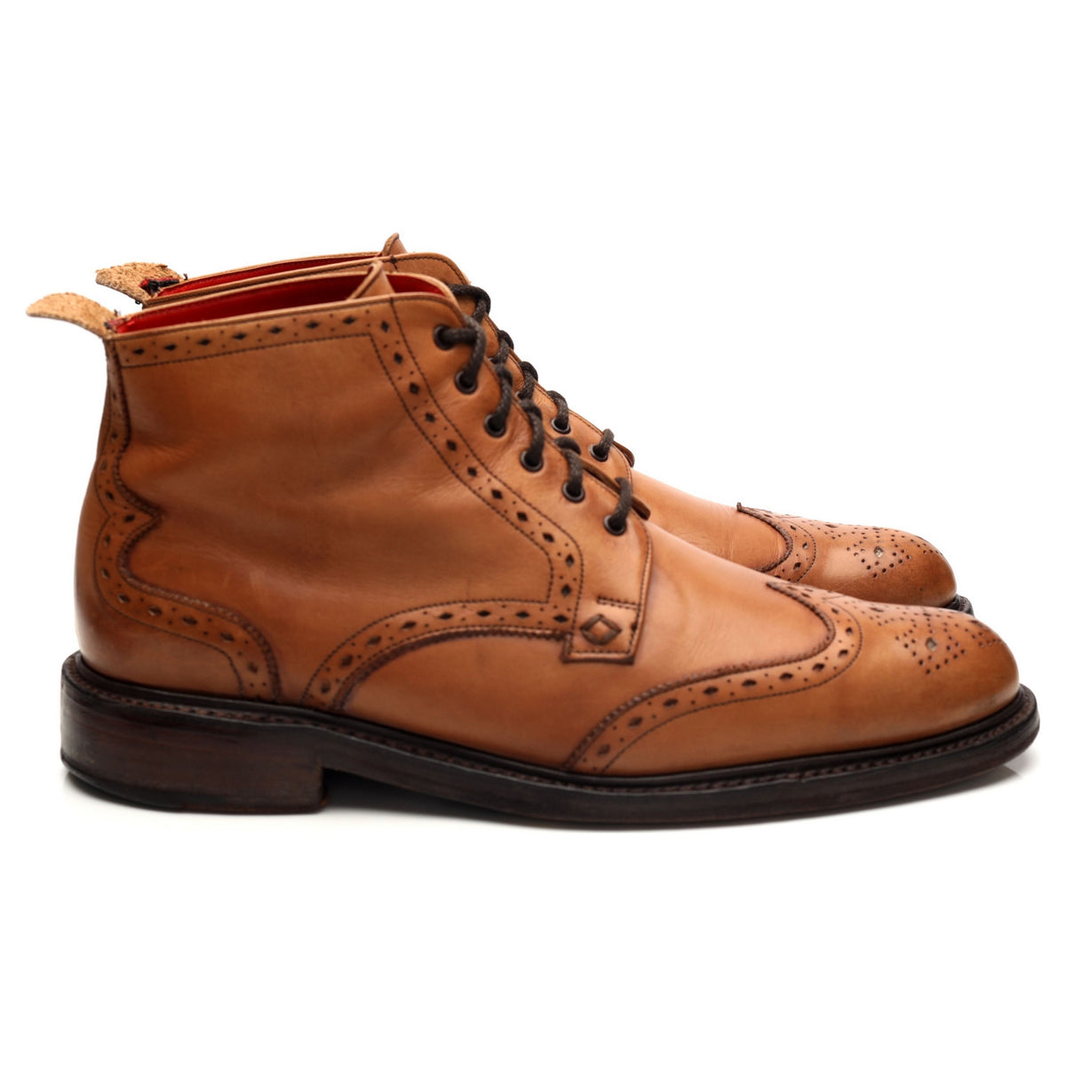 Cheaney &#39;Hannibal&#39; Tan Brown Leather Brogue Boots UK 8