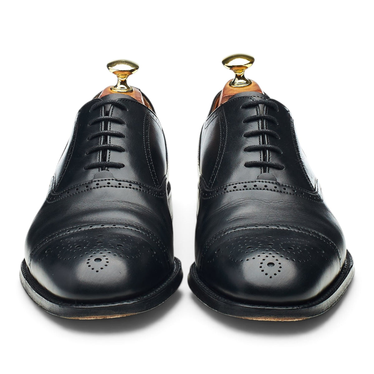 'PA021' Black Leather Oxford Brogues UK 7 F