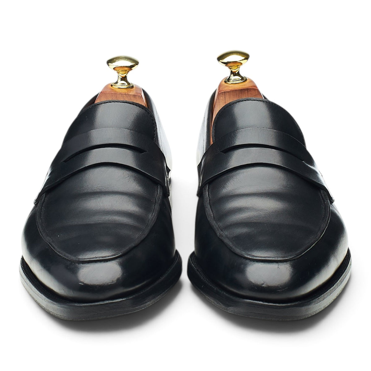 'Bramwell' Black Leather Loafers UK 7 E