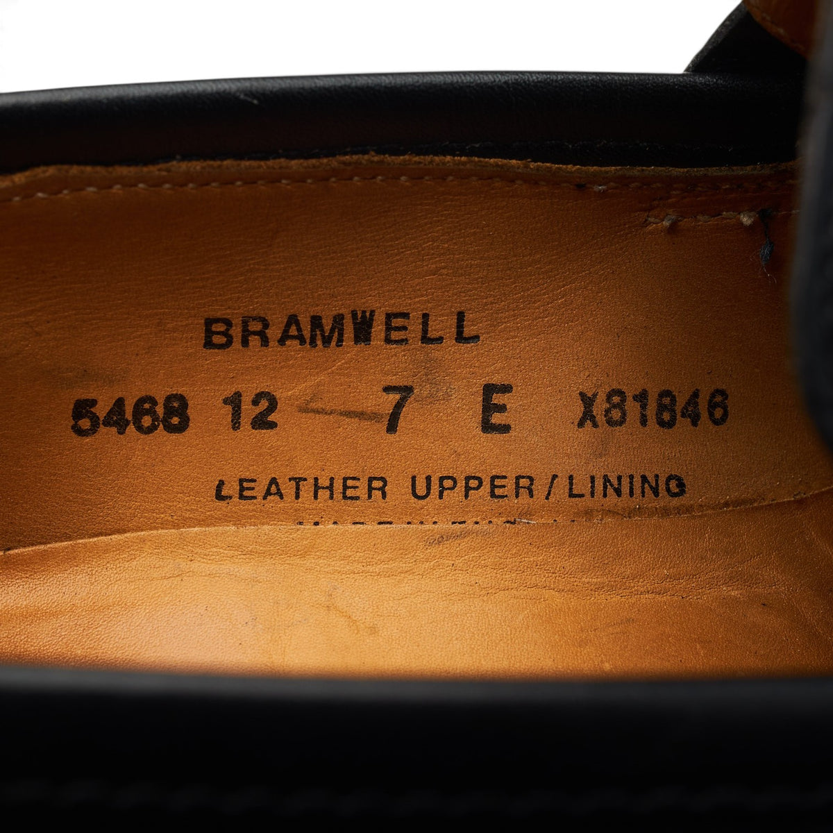 'Bramwell' Black Leather Loafers UK 7 E
