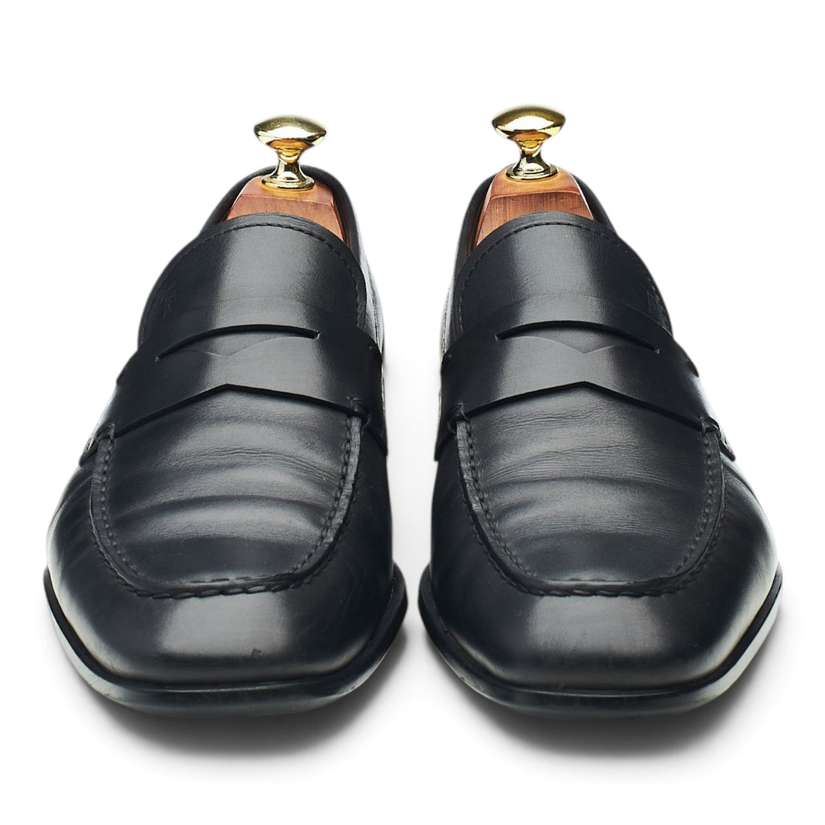 Black Leather Loafers UK 7
