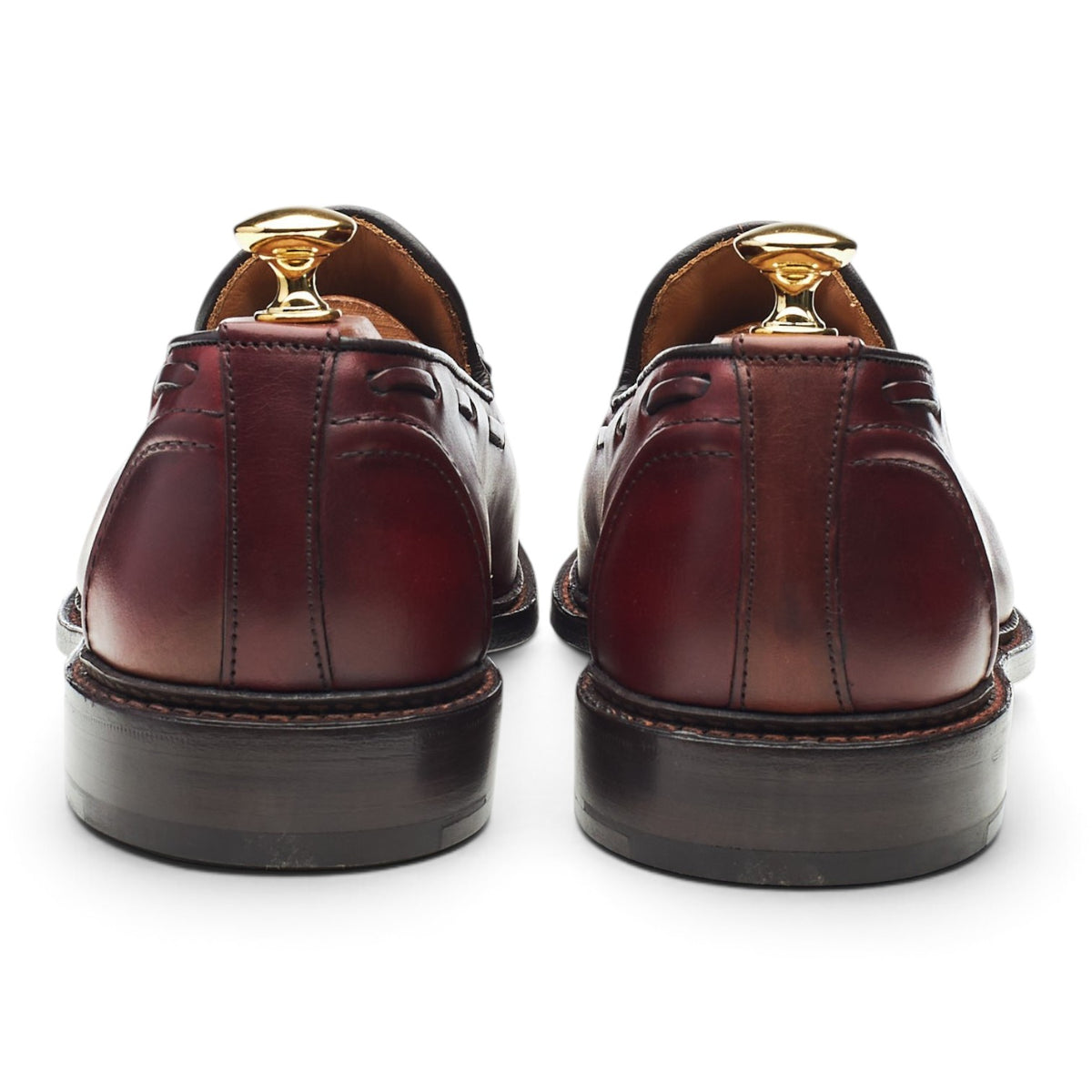 'Elton' Burgundy Leather Tassel Loafers UK 9