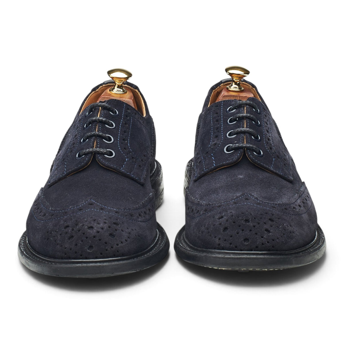 'Bourton' Navy Blue Suede Derby Brogues UK 9