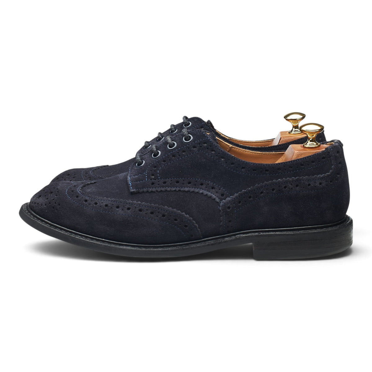 'Bourton' Navy Blue Suede Derby Brogues UK 9