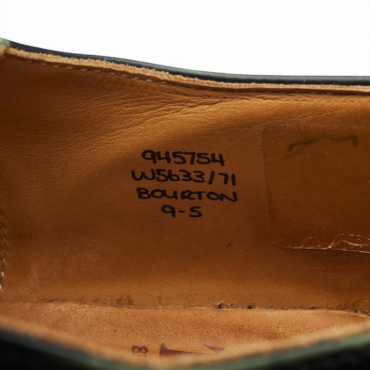 'Bourton' Dark Green Leather Derby Brogues UK 9