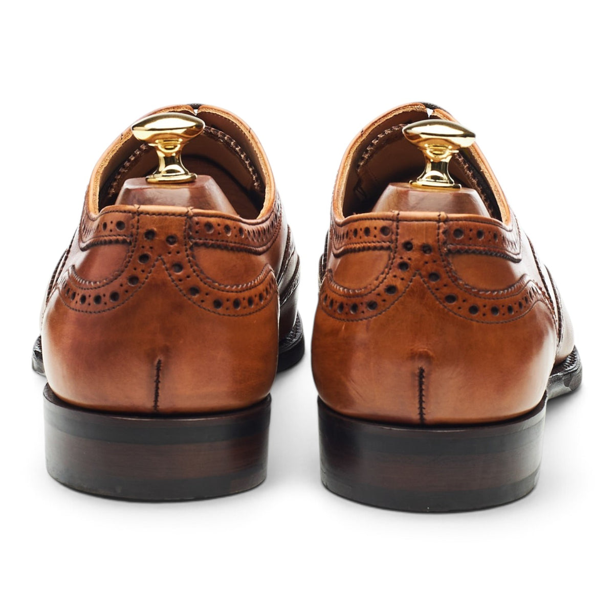 'Arthur lll' Tan Brown Leather Oxford Brogues UK 9 F