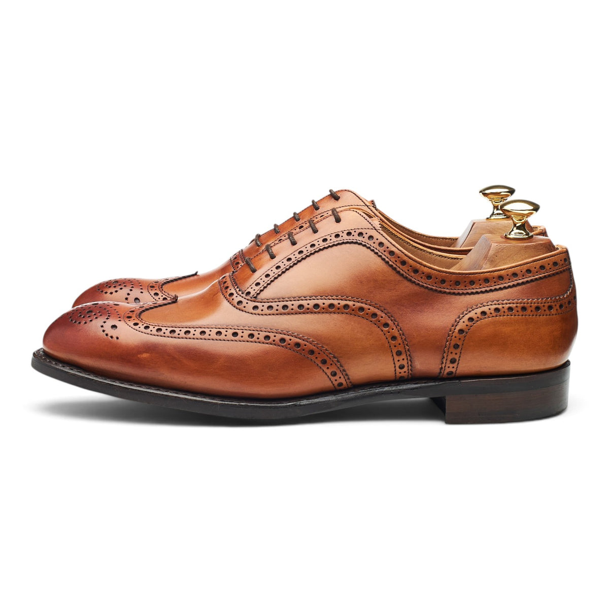 'Arthur lll' Tan Brown Leather Oxford Brogues UK 9 F