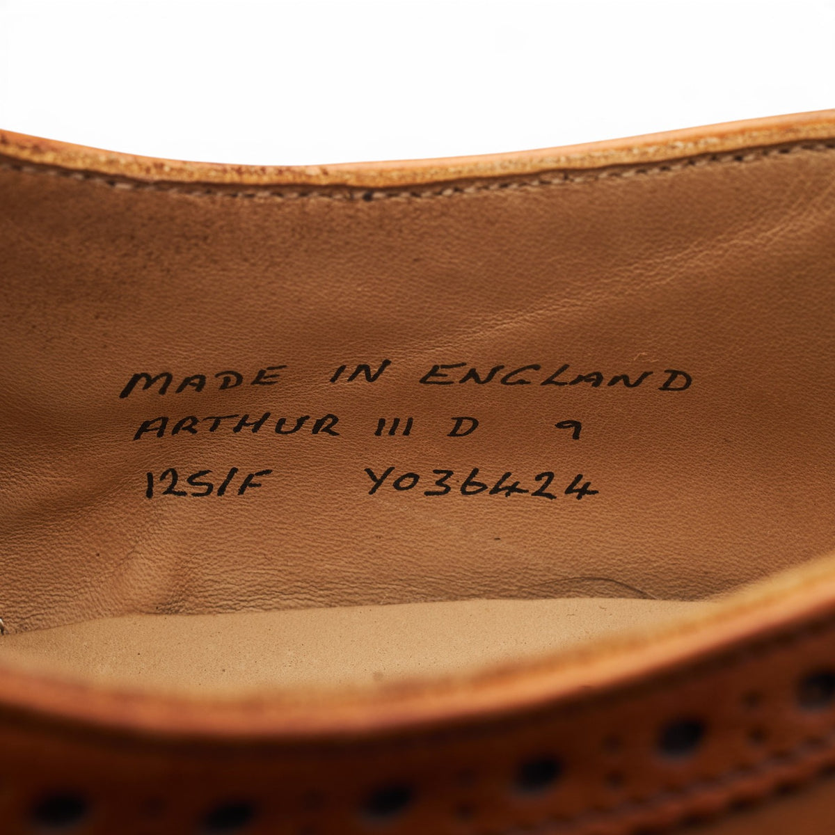 'Arthur lll' Tan Brown Leather Oxford Brogues UK 9 F