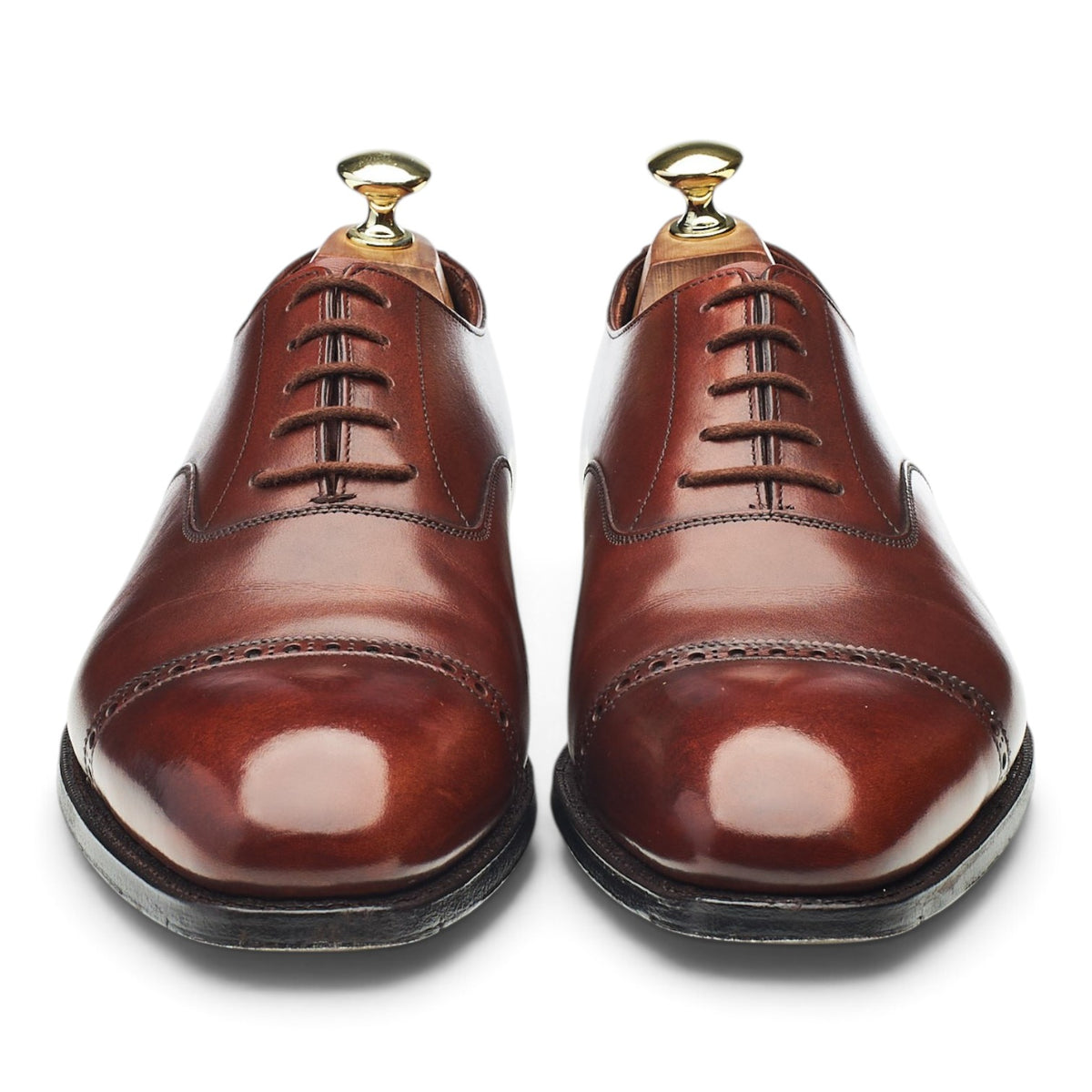 'Belgrave' Tan Brown Leather Oxford Brogues UK 7.5 E