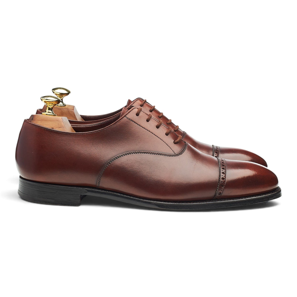 'Belgrave' Tan Brown Leather Oxford Brogues UK 7.5 E