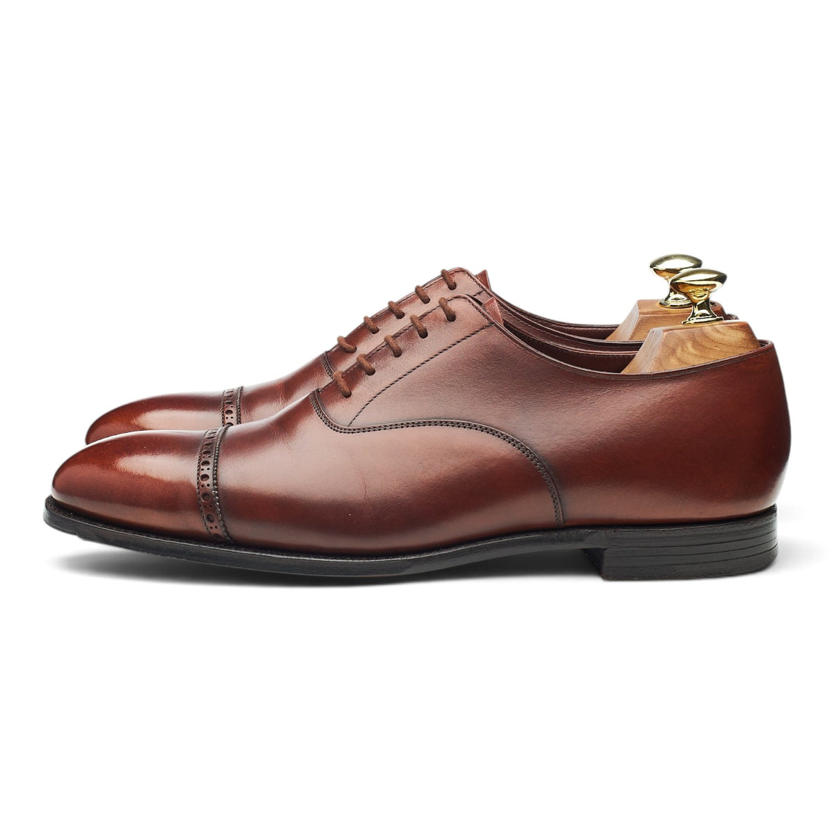 'Belgrave' Tan Brown Leather Oxford Brogues UK 7.5 E
