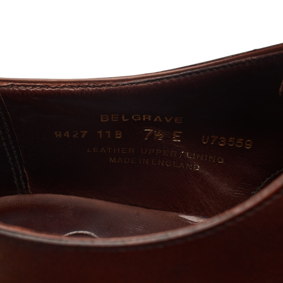 'Belgrave' Tan Brown Leather Oxford Brogues UK 7.5 E